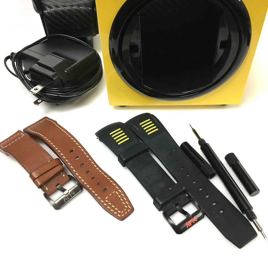 v643 LIV Genesis GX-AC Venom Yellow Automatic Chronograph Swiss Made Wrist Watch Extra Bands and a winder
