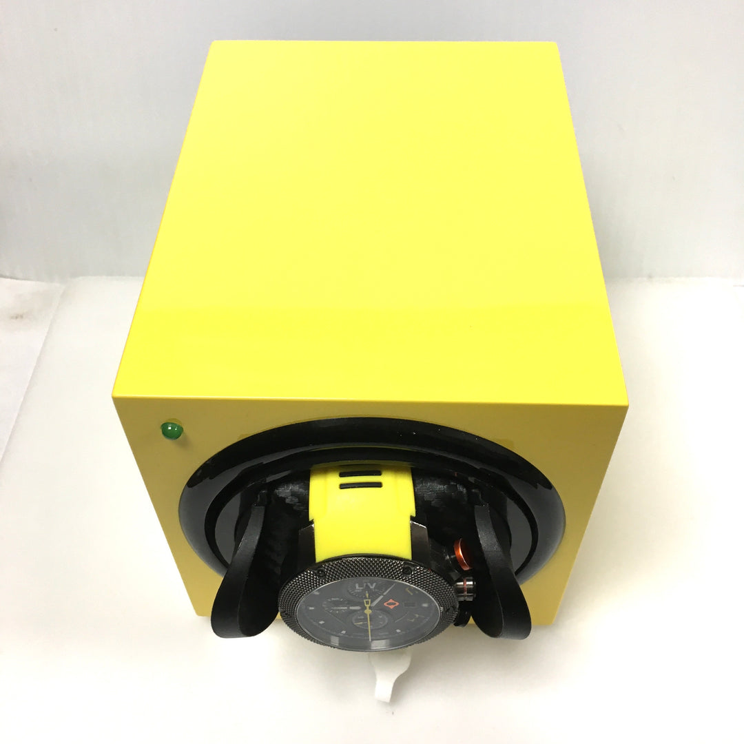 v643 LIV Genesis GX-AC Venom Yellow Automatic Chronograph Swiss Made Wrist Watch Extra Bands and a winder