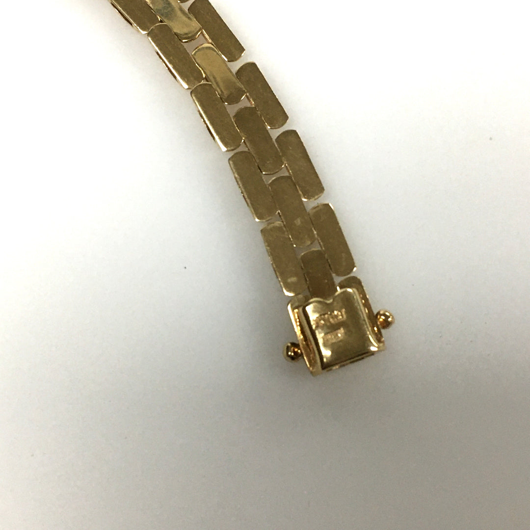 v648 Vintage 14k Yellow Gold Multi-row Panther 7mm Link Chain Bracelet 7" Long