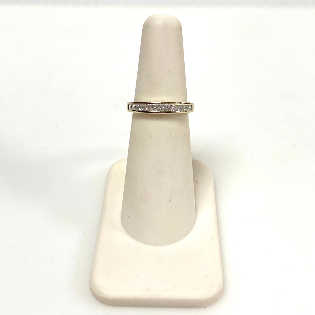 v651 Vintage 14k White Gold Princess-cut Channel-set Diamond 0.3cts Ring Sz 5.75