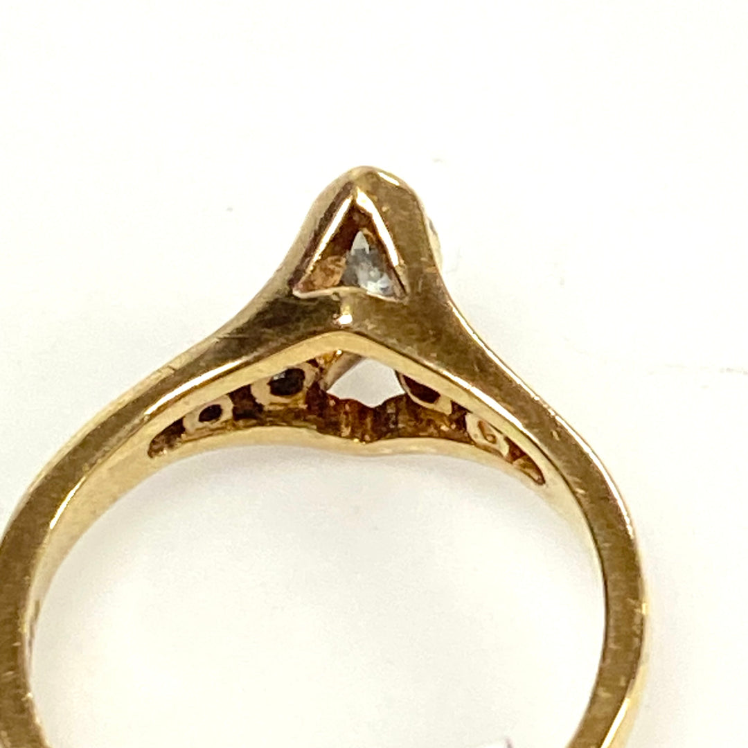 v659 Vintage 14k Rose Gold Marquise Cut 0.4cts Diamond Engagement Ring 3.75