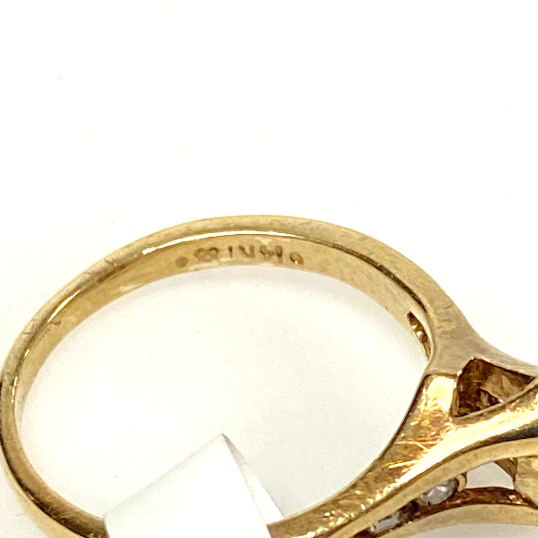 v659 Vintage 14k Rose Gold Marquise Cut 0.4cts Diamond Engagement Ring 3.75