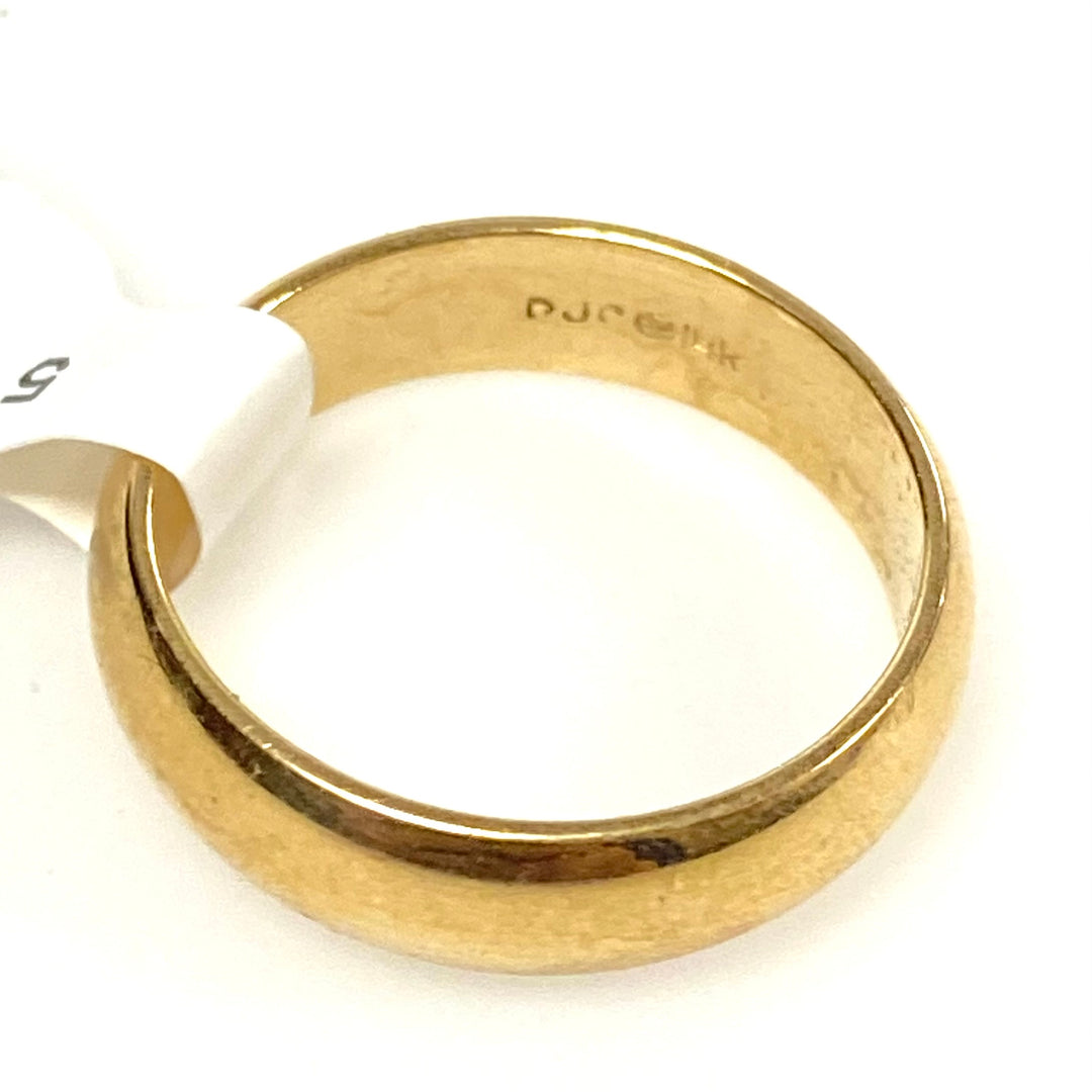 v665 Vintage 14k Yellow Gold 5mm Wide Wedding Band Size 6.25