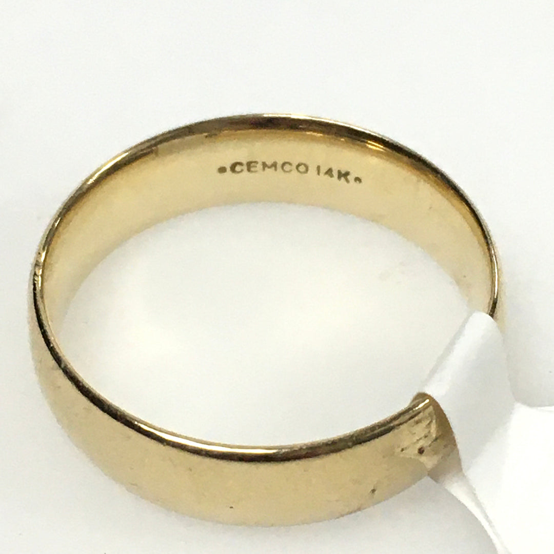 v666 Vintage 14k Yellow Gold 5mm Wide Wedding Band Size 8