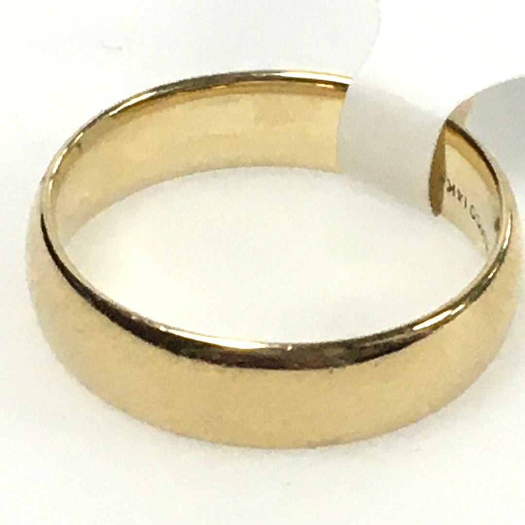 v666 Vintage 14k Yellow Gold 5mm Wide Wedding Band Size 8