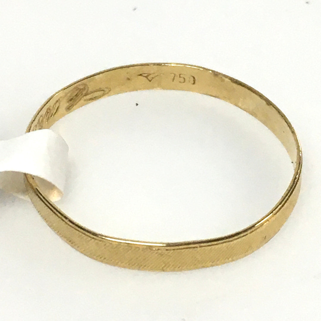 v667 Vintage 18k Yellow Gold 3mm Wide Men's Wedding Band Size 12 Textured Finish