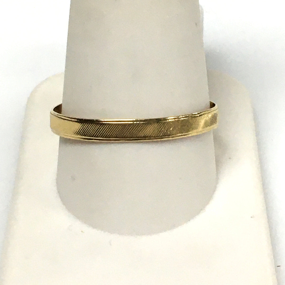 v667 Vintage 18k Yellow Gold 3mm Wide Men's Wedding Band Size 12 Textured Finish
