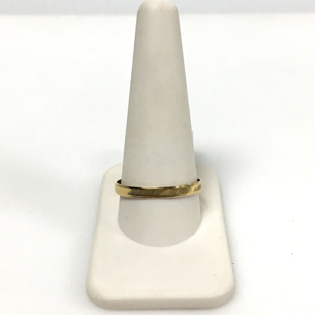 v667 Vintage 18k Yellow Gold 3mm Wide Men's Wedding Band Size 12 Textured Finish