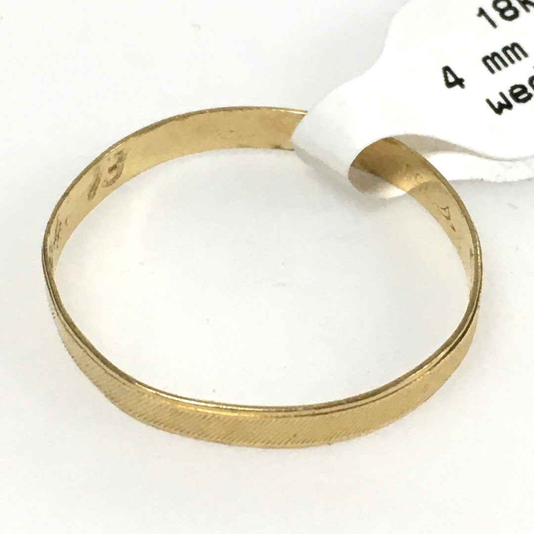 v667 Vintage 18k Yellow Gold 3mm Wide Men's Wedding Band Size 12 Textured Finish