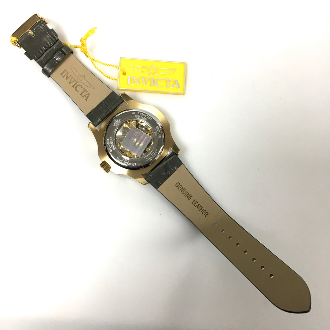 v704 Invicta Specialty Mechanical Model 17262 Gold Skeleton Men's Wrist Watch