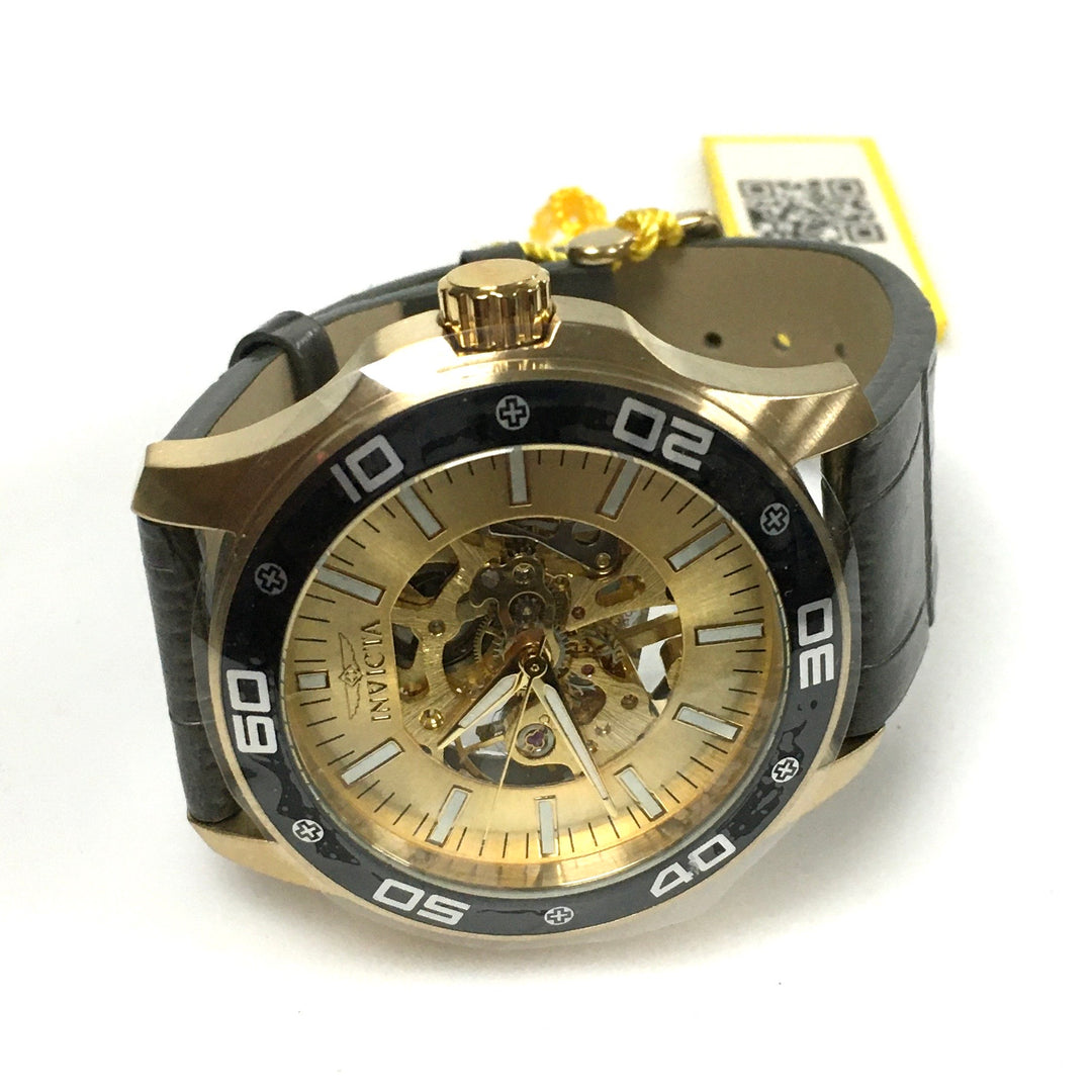 v704 Invicta Specialty Mechanical Model 17262 Gold Skeleton Men's Wrist Watch