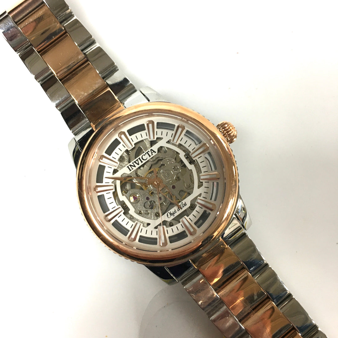 v716 Invicta Objet D'Art Automatic Model 27590 Skeletonized Dial Men's Wrist Watch