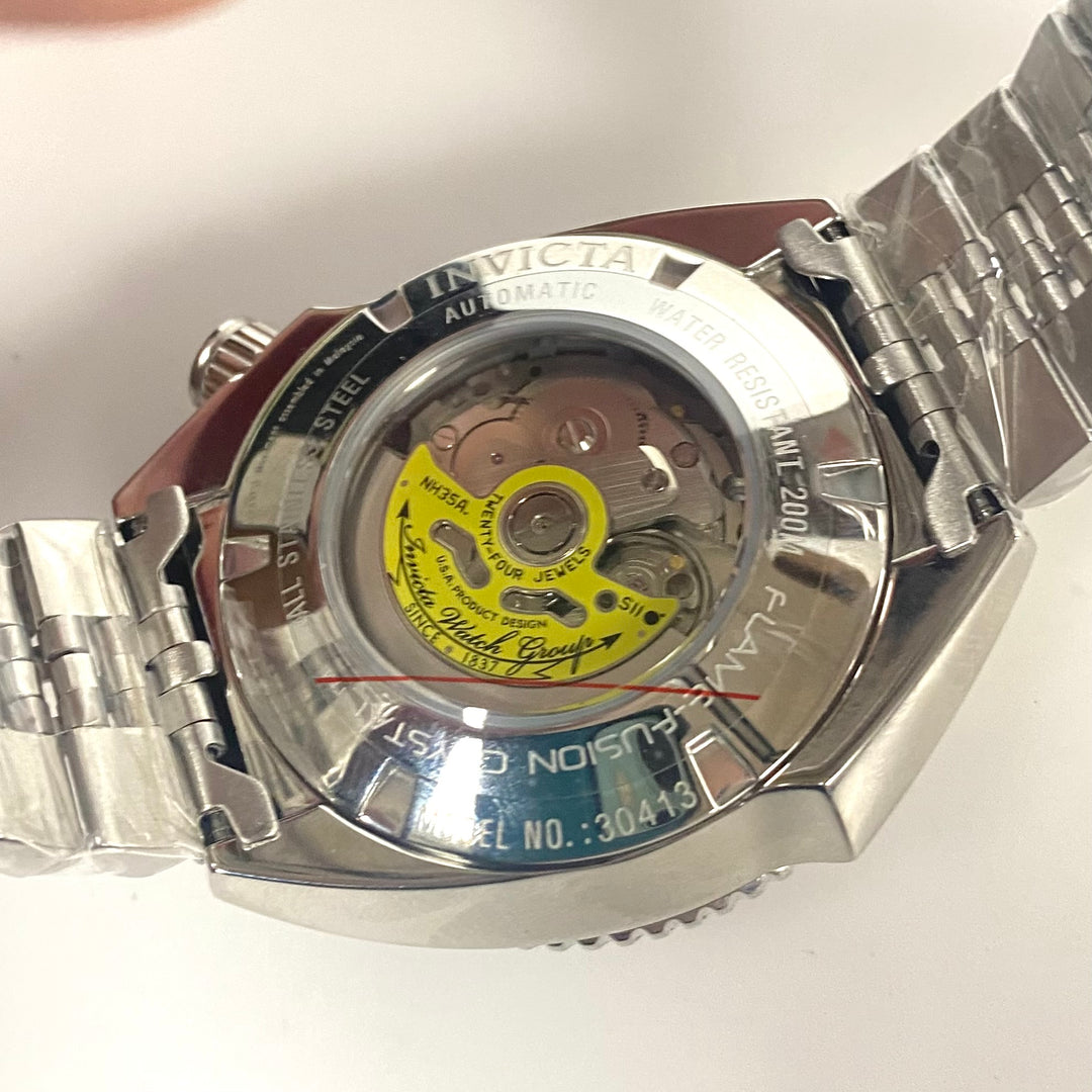 v723 Invicta Pro Diver Model 30413 Sunray Orange Dial Automatic Men Wrist Watch