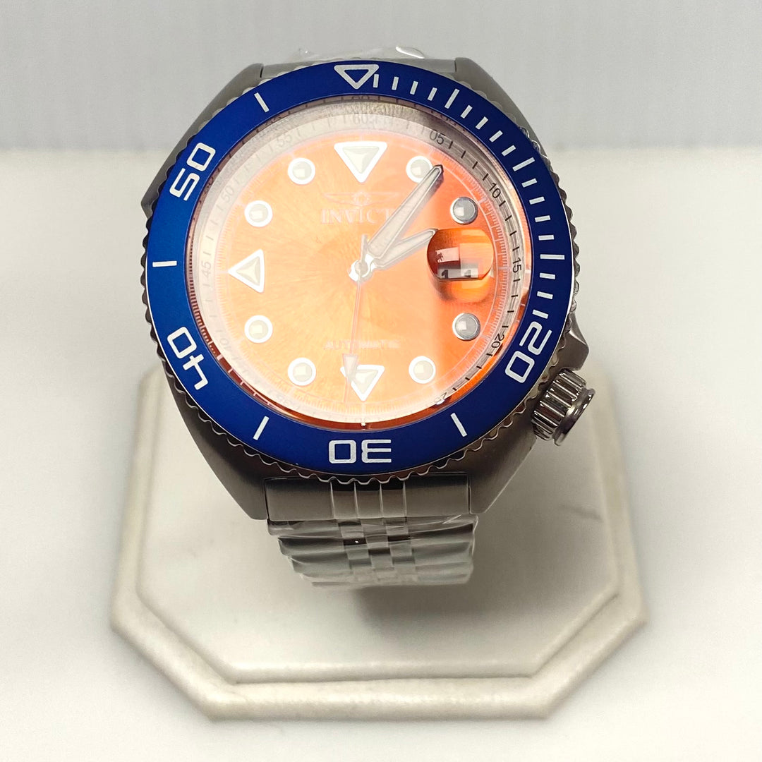 v723 Invicta Pro Diver Model 30413 Sunray Orange Dial Automatic Men Wrist Watch