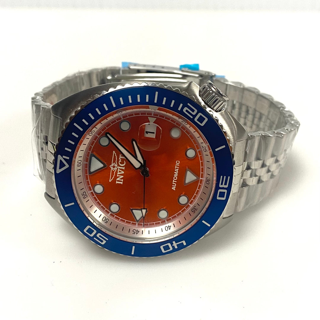 v723 Invicta Pro Diver Model 30413 Sunray Orange Dial Automatic Men Wrist Watch