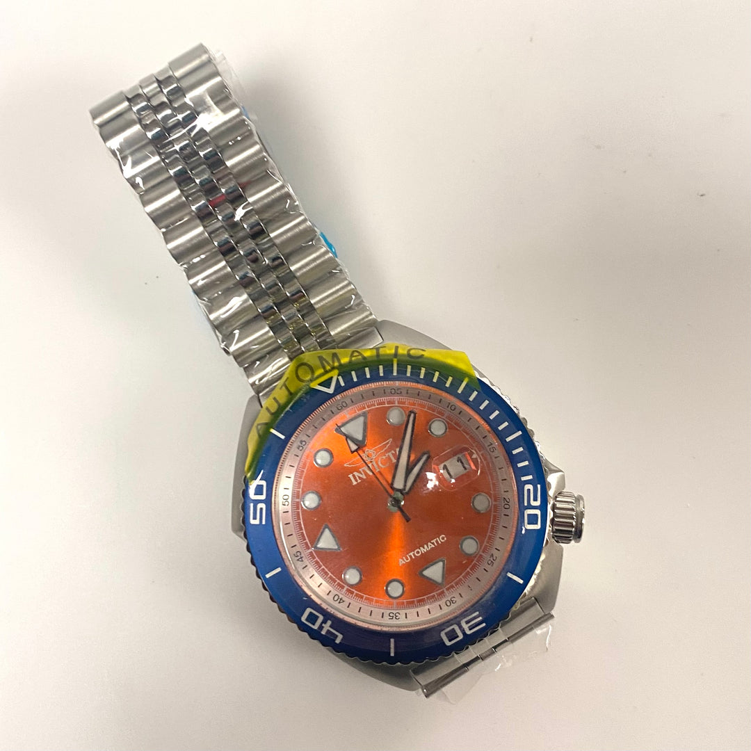 v723 Invicta Pro Diver Model 30413 Sunray Orange Dial Automatic Men Wrist Watch