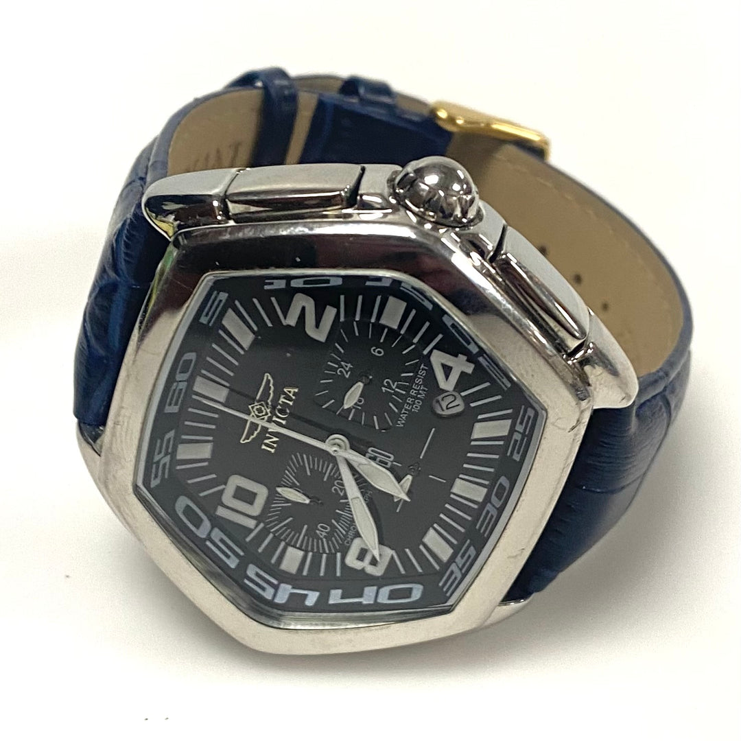 v727 Invicta Model 9808 Chronograph Wrist Watch Stainless Steel Quartz Movement