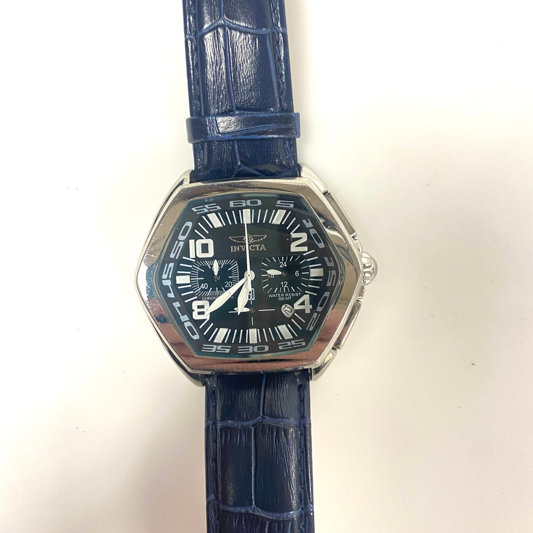 v727 Invicta Model 9808 Chronograph Wrist Watch Stainless Steel Quartz Movement