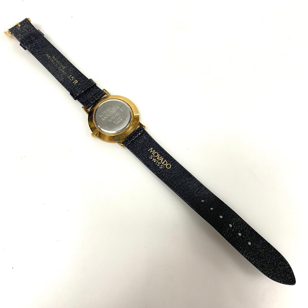 m731 Vintage Movado Museum Classic Watch Minimalist Black Dial Gold-toned Dot