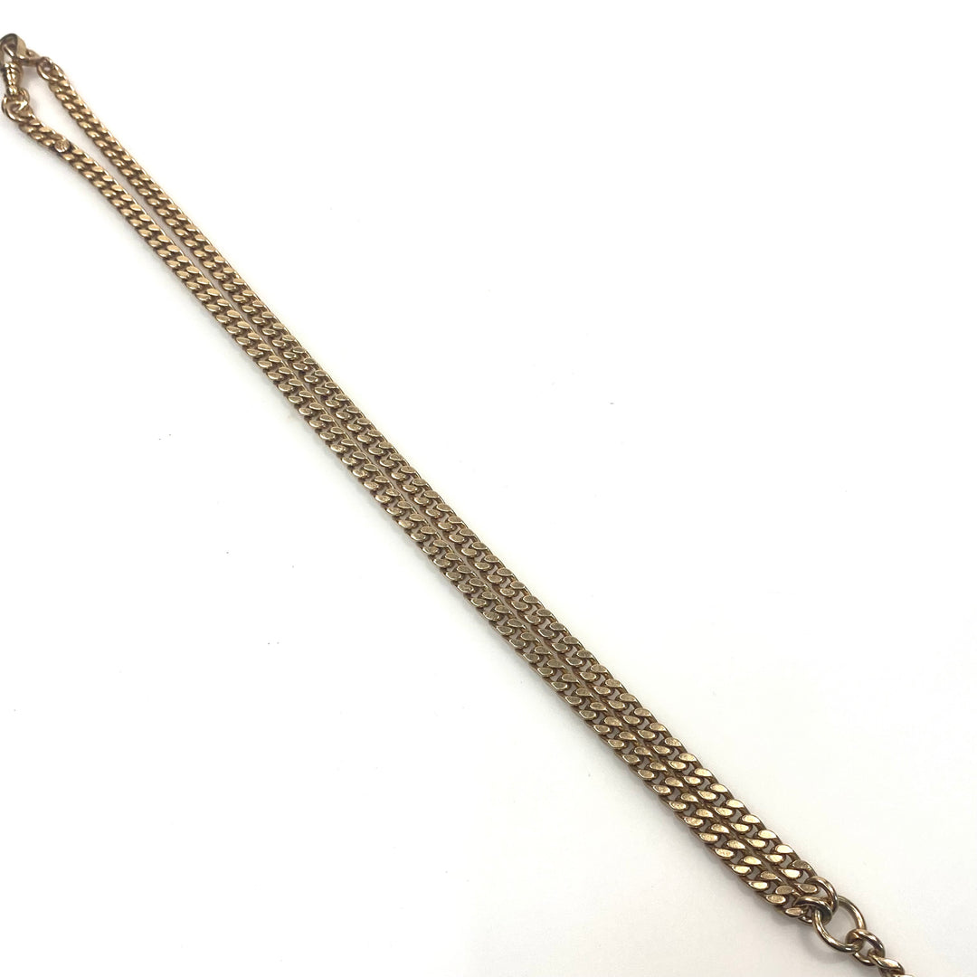 v734 Antique 14k Yellow Gold Pocket Watch Albert Style Chain Heavy Curb Link 20"