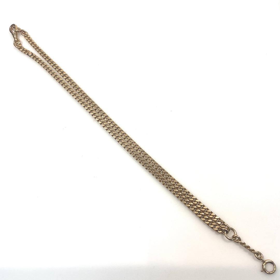 v734 Antique 14k Yellow Gold Pocket Watch Albert Style Chain Heavy Curb Link 20"