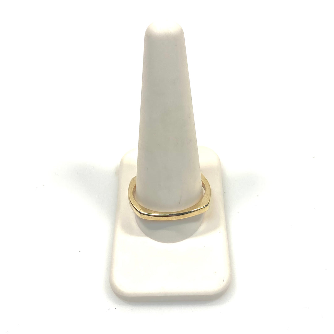 v743 Vintage 14k Yellow Gold Square-shaped Band Ring Referred to as a "flat top" Size 13
