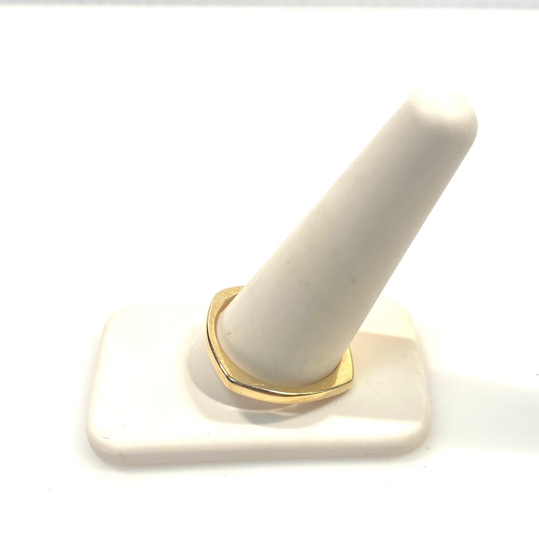 v743 Vintage 14k Yellow Gold Square-shaped Band Ring Referred to as a "flat top" Size 13