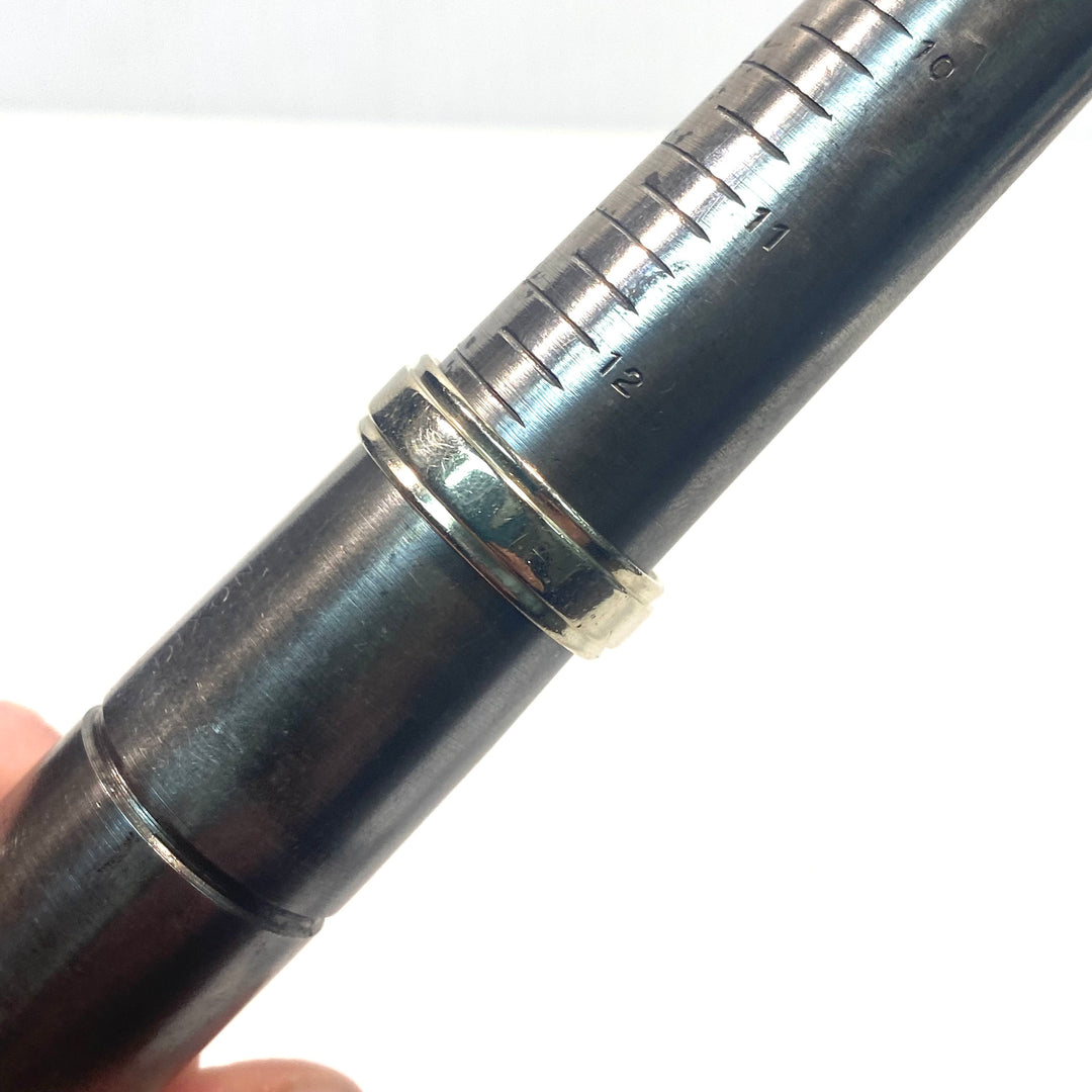 v744 Vintage 14k White Gold Subtly Domed Distinctive Stepped Edges Band Size 13