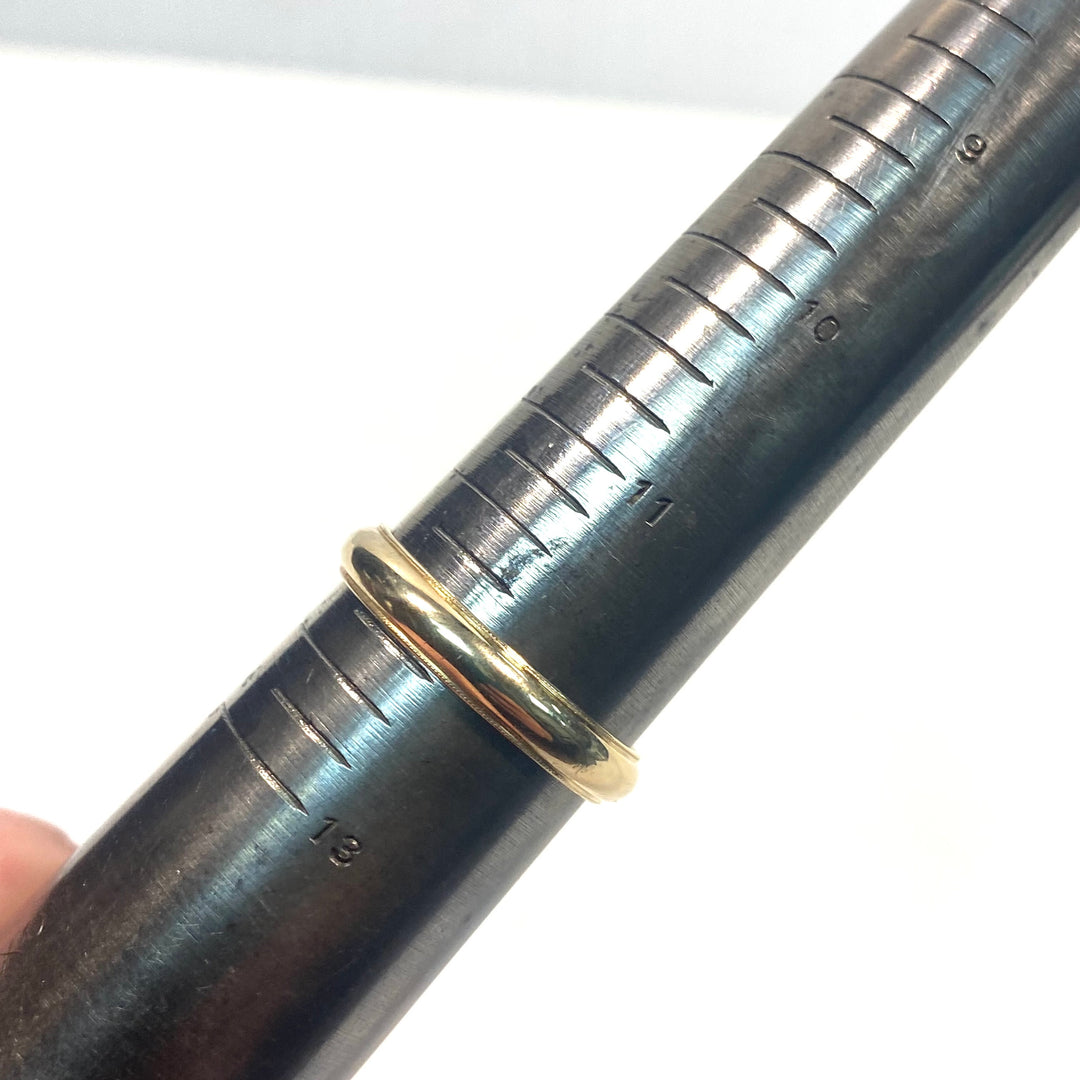 v746 Vintage 14k Yellow Gold 3mm Wide Domed Wedding Band Ring Size 12