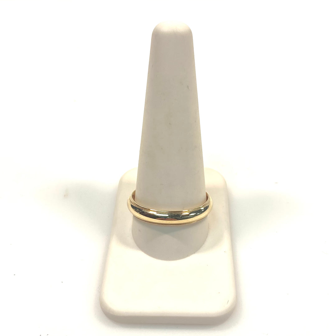 v746 Vintage 14k Yellow Gold 3mm Wide Domed Wedding Band Ring Size 12