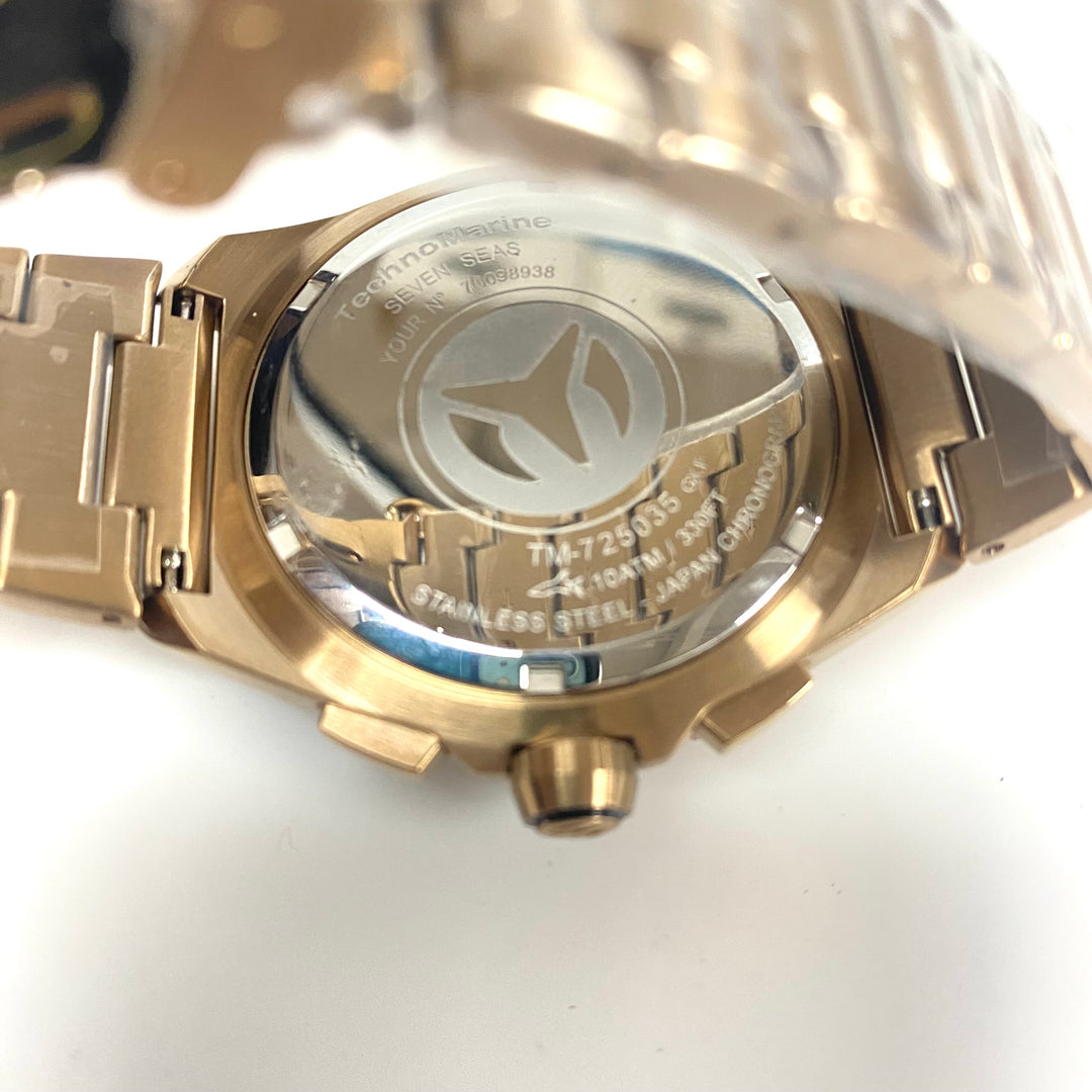 v757 TechnoMarine Seven Seas Men's Watch Model TM-725035 Japan Chronograph 10atm