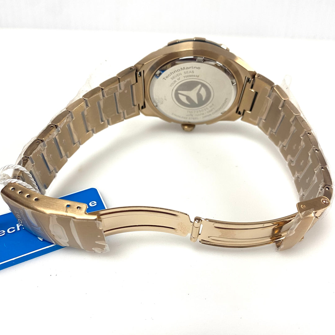 v757 TechnoMarine Seven Seas Men's Watch Model TM-725035 Japan Chronograph 10atm