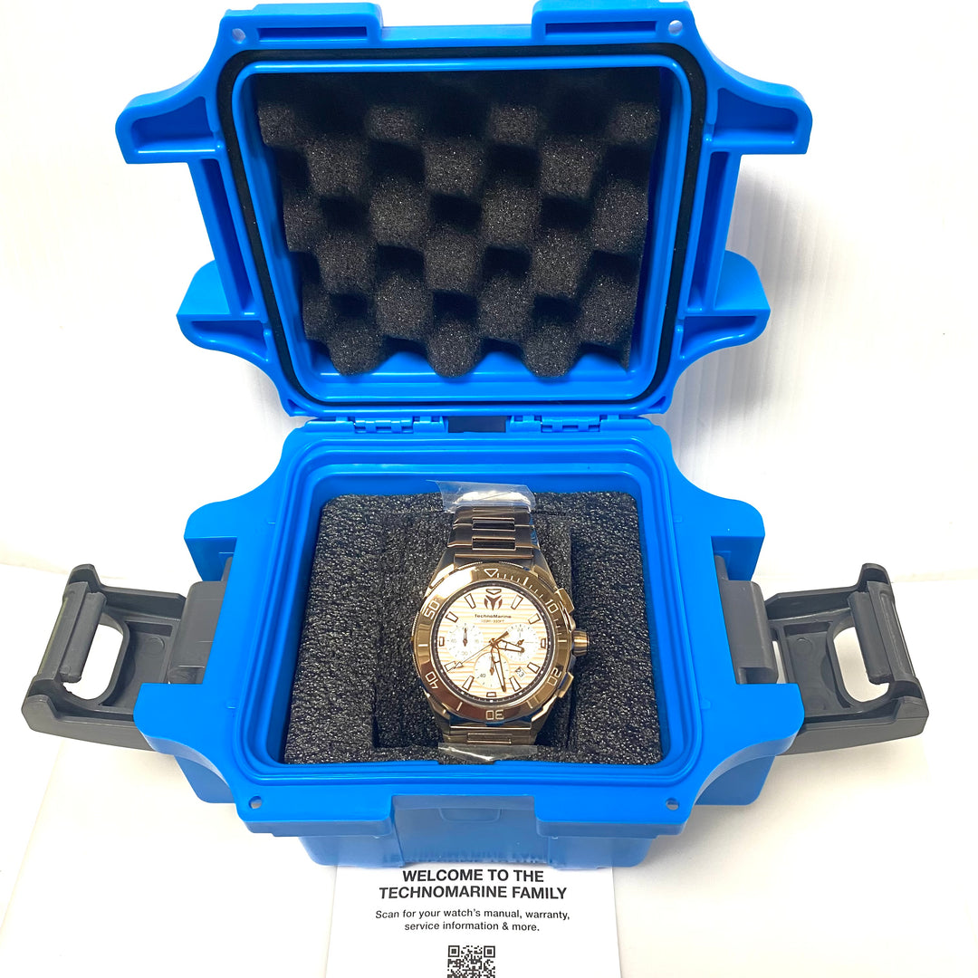 v757 TechnoMarine Seven Seas Men's Watch Model TM-725035 Japan Chronograph 10atm