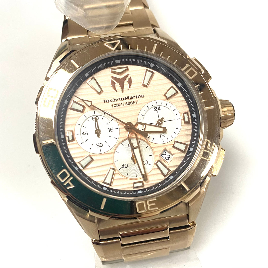 v757 TechnoMarine Seven Seas Men's Watch Model TM-725035 Japan Chronograph 10atm
