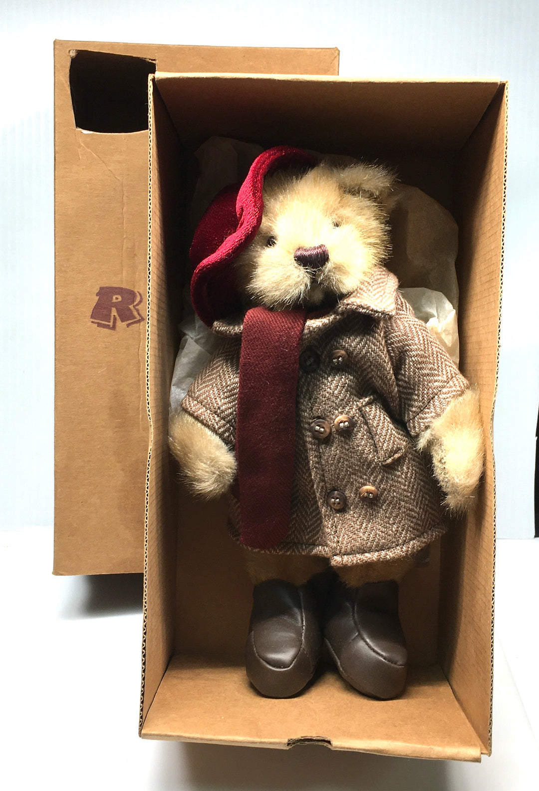 v759 Vintage RICH 11" Poseable Dressed for Winter Plush Teddy Bear Soft Toy
