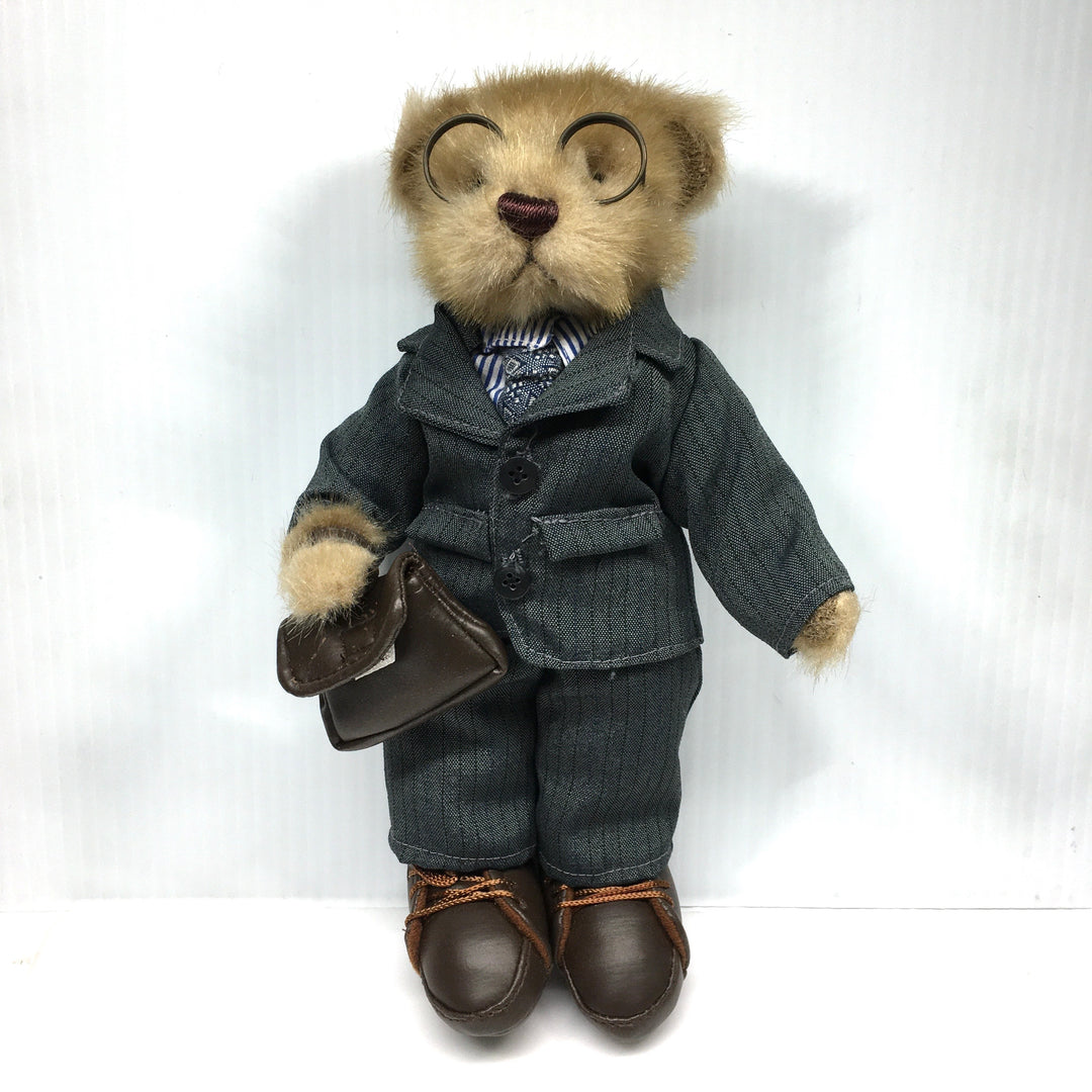 v760 Vintage RICH 10" Poseable Dressed in a Suit Plush Teddy Bear Soft Toy