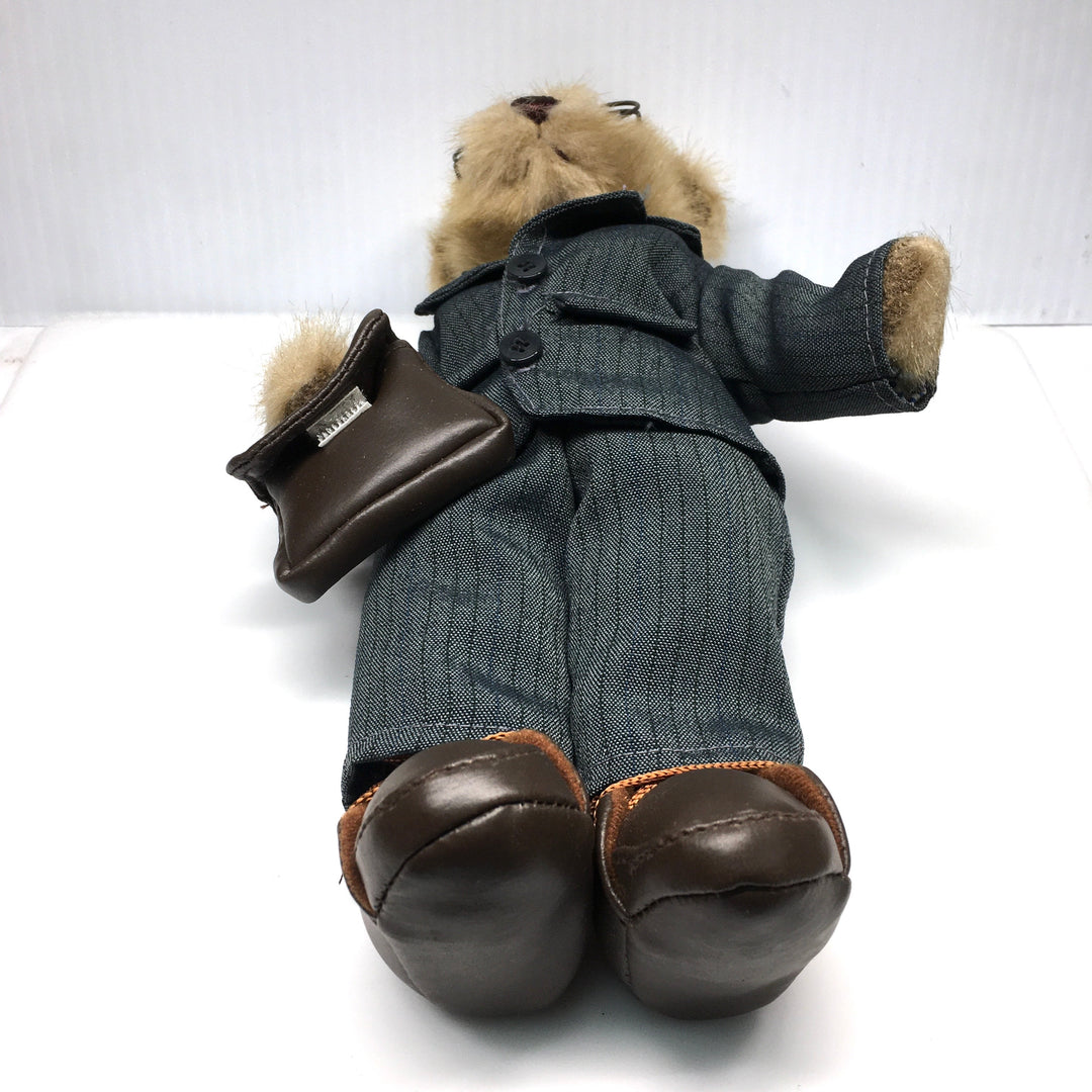 v760 Vintage RICH 10" Poseable Dressed in a Suit Plush Teddy Bear Soft Toy