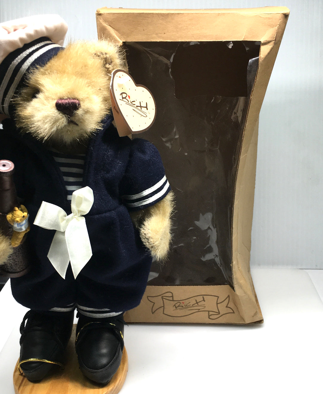 v761 Vintage RICH 11" Casey the 1940s Navy Sailor Teddy Bear Plush Soft Collectible Toy