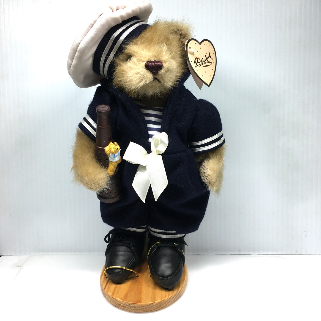 v761 Vintage RICH 11" Casey the 1940s Navy Sailor Teddy Bear Plush Soft Collectible Toy