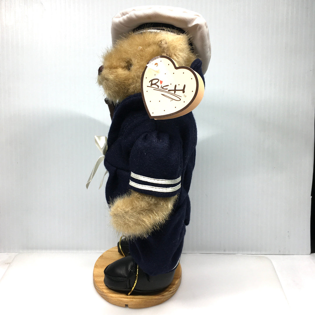 v761 Vintage RICH 11" Casey the 1940s Navy Sailor Teddy Bear Plush Soft Collectible Toy