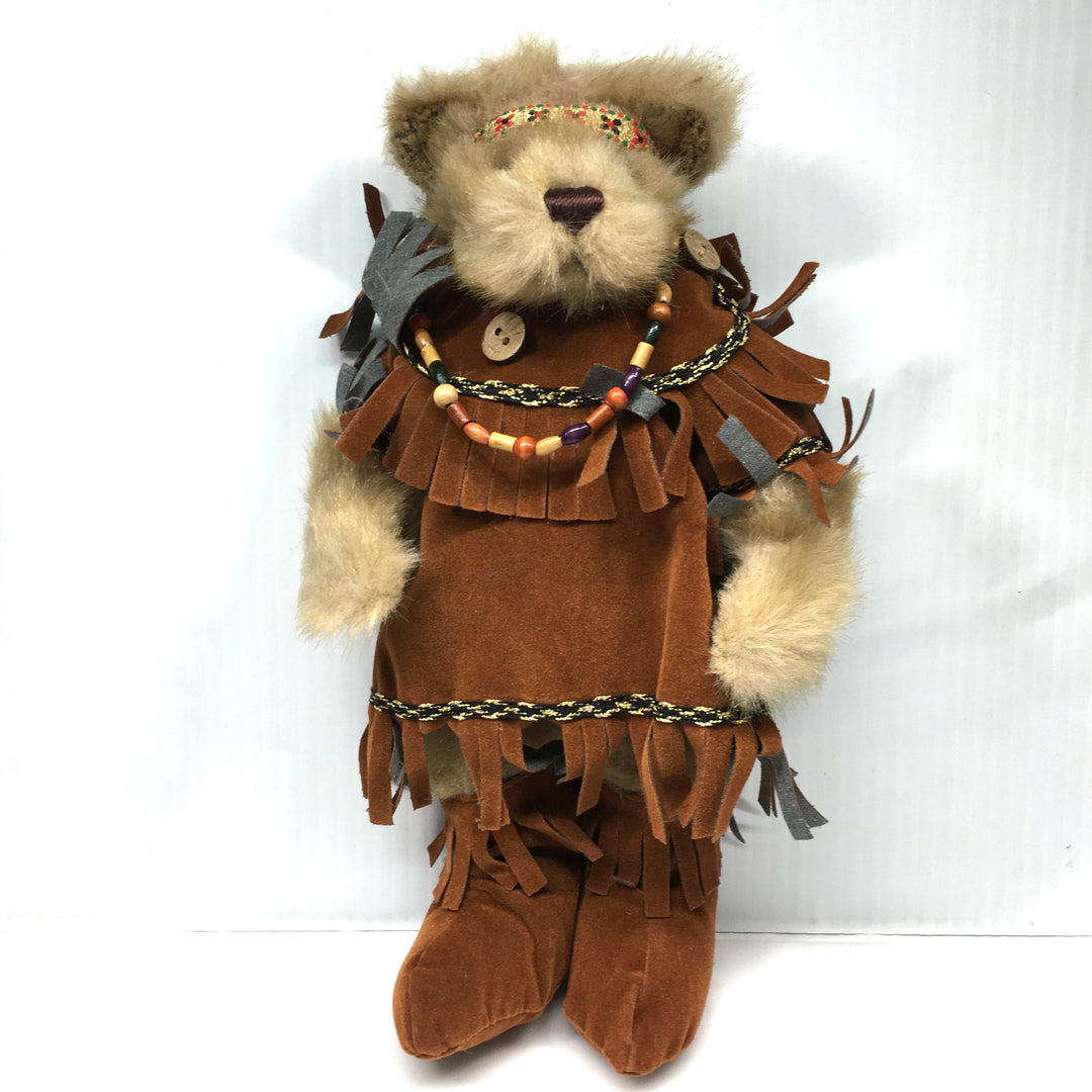 v762 Vintage RICH 10" Teddy Bear Dressed in Native American-style Outfit Collectible Soft Toy