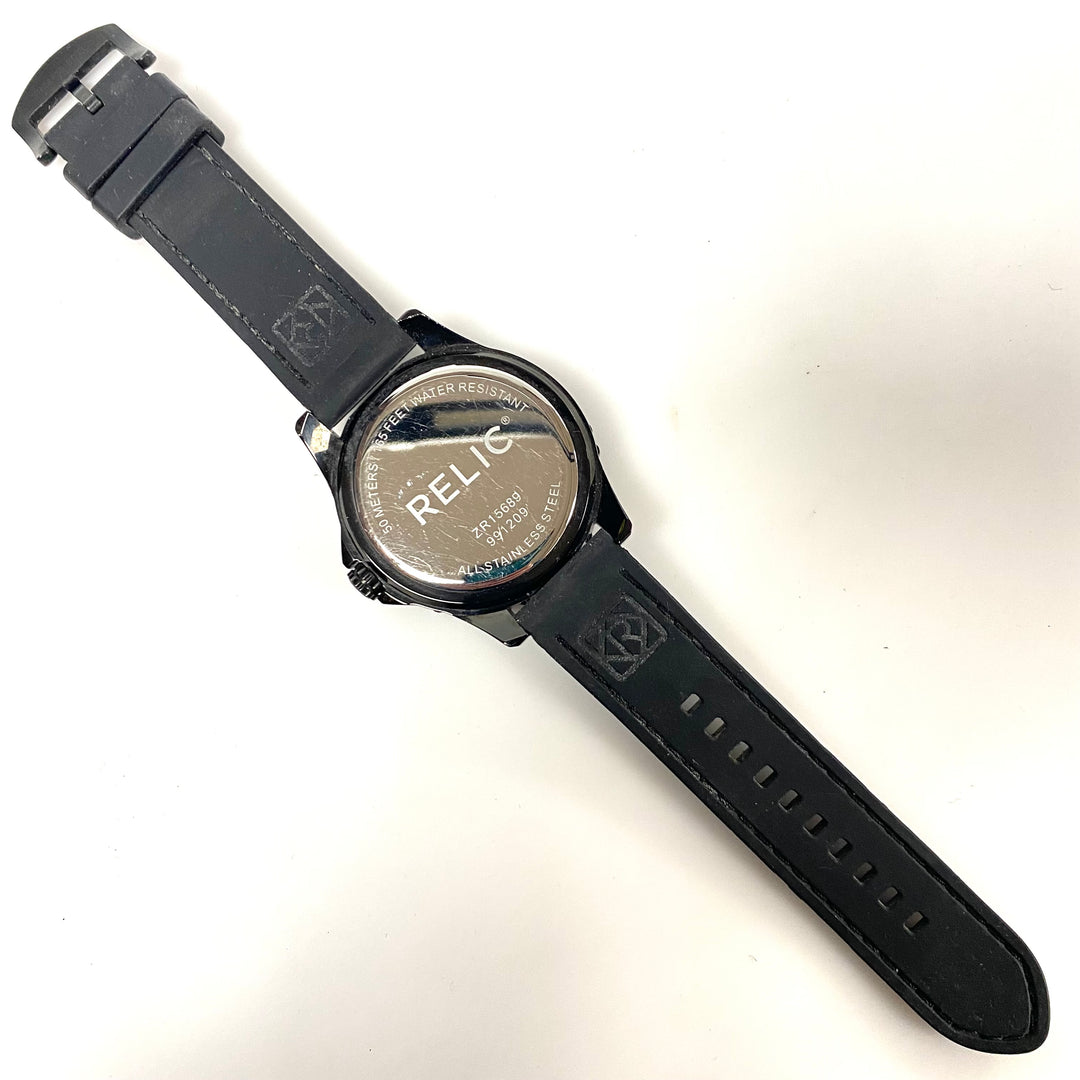 v769 Relic Stainless Steel Black Ion Silicone Men's Wrist Watch model ZR15689