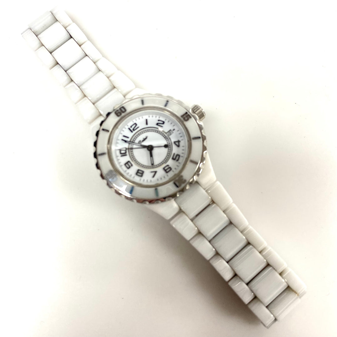 v771 Vintage Belair Sporty-chic design White Ceramic Bracelet Women's Wrist Watch
