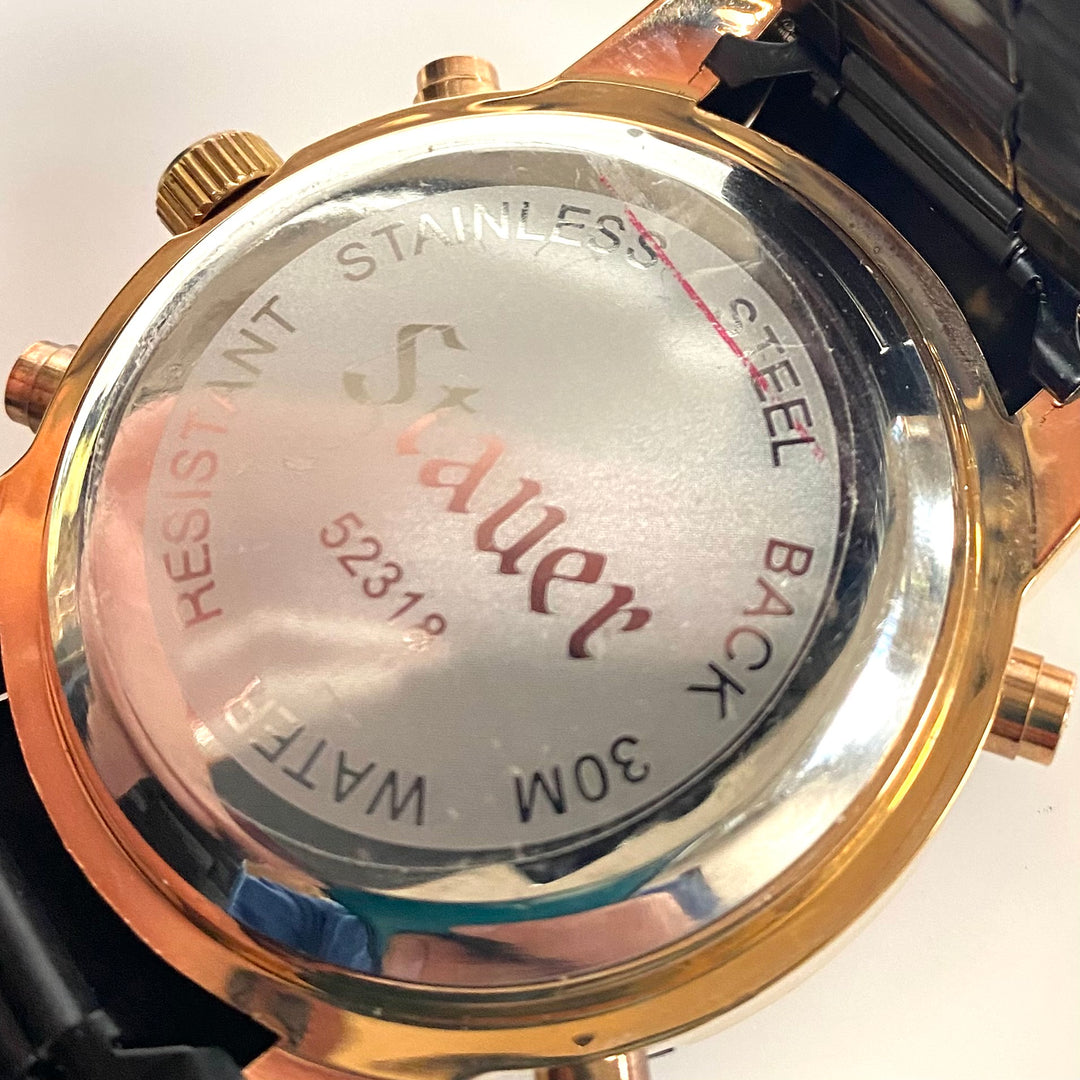 v778 Stauer Due Volta Model 52318 Quartz Mov't Stainless Steel Men's Wrist Watch