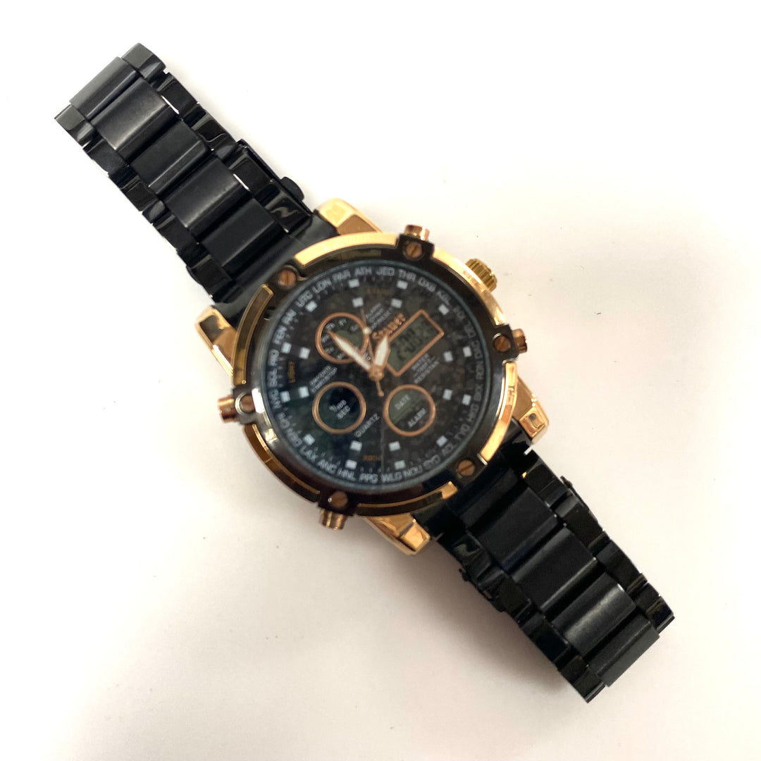 v778 Stauer Due Volta Model 52318 Quartz Mov't Stainless Steel Men's Wrist Watch