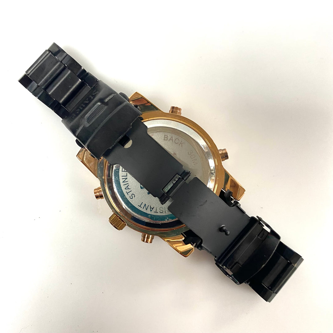 v778 Stauer Due Volta Model 52318 Quartz Mov't Stainless Steel Men's Wrist Watch