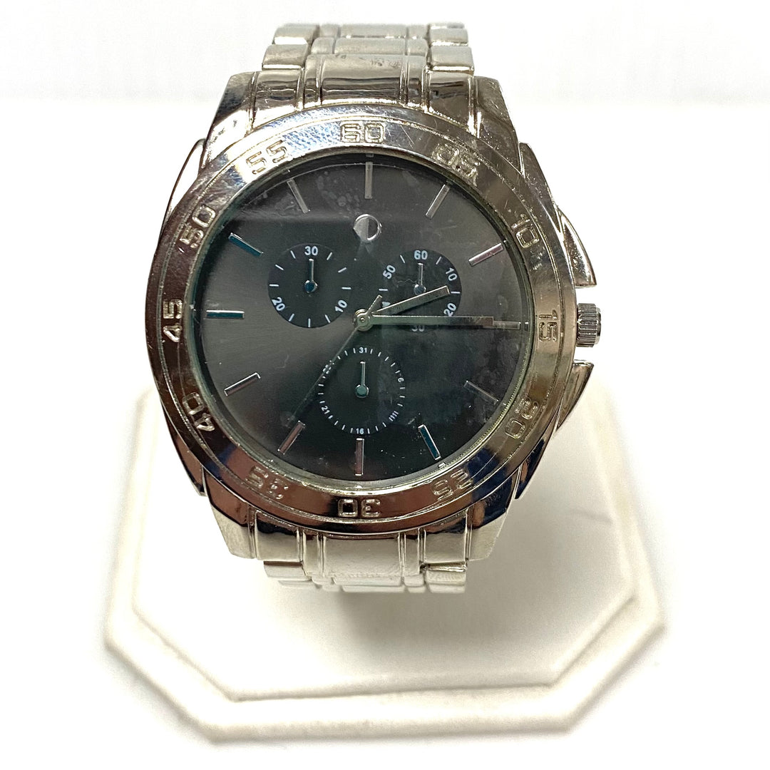 v780 Vintage Stainless Steel Multi-function Dial Quartz Movement Men Wrist Watch