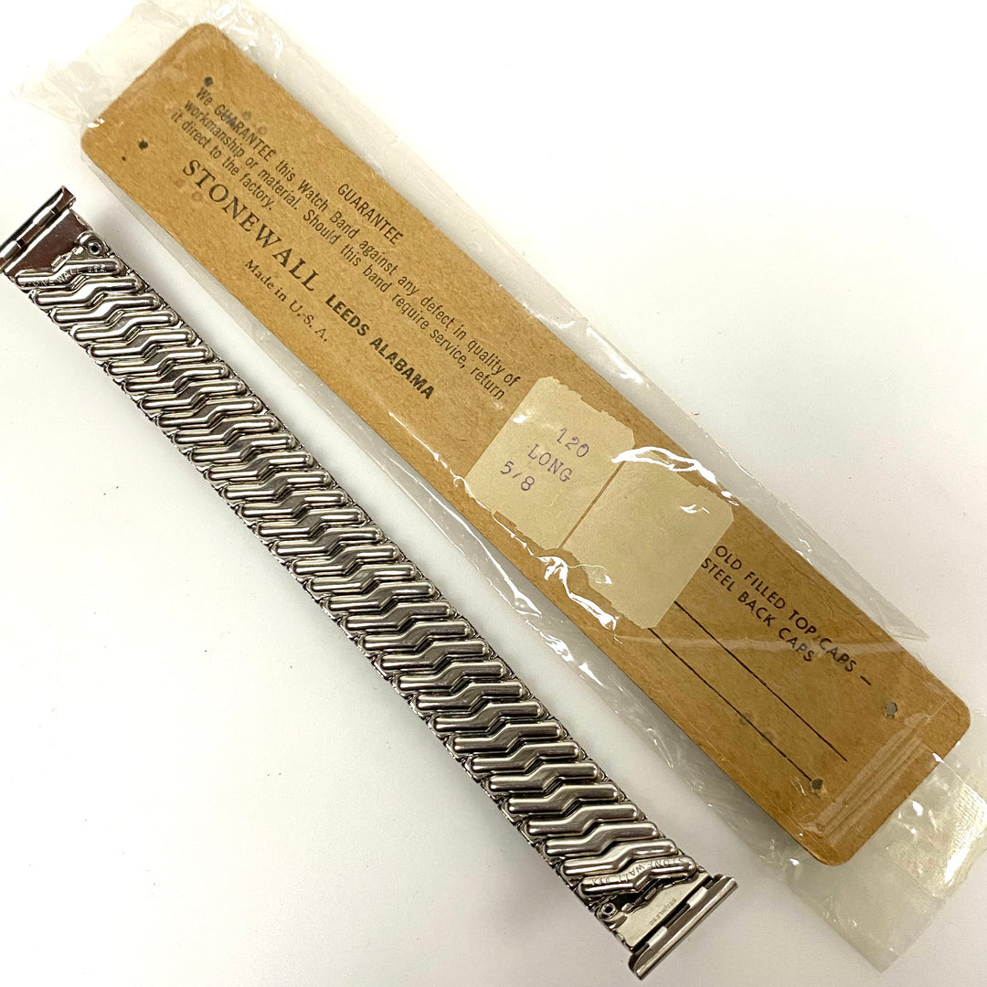 v789 Vintage Stonewall Stainless Steel Scissor Expansion Watch Band 19mm Lug
