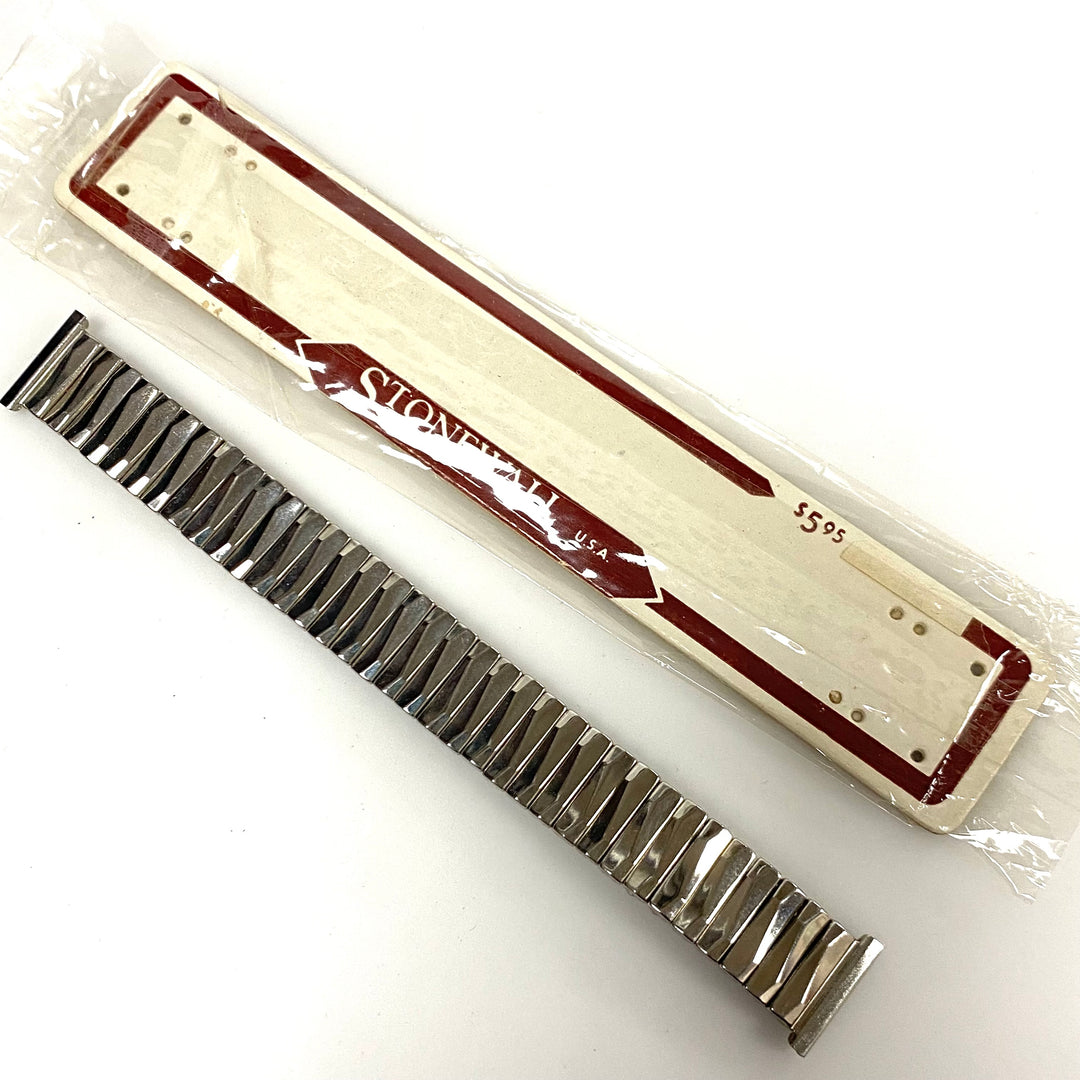 v789 Vintage Stonewall Stainless Steel Scissor Expansion Watch Band 19mm Lug