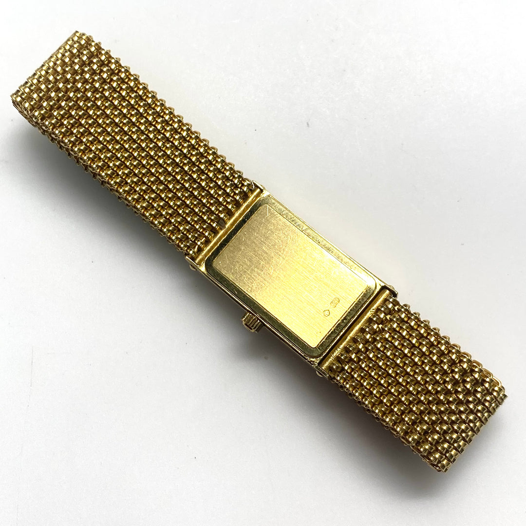 v792 Vintage Tissot Bellflower 18k Yellow Gold Mesh Bracelet Ladies' Wrist Watch